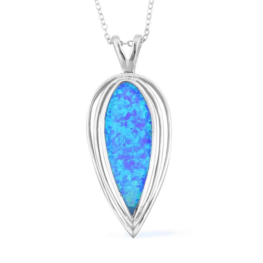 NWT Opal Sterling Silver Necklace with Chain